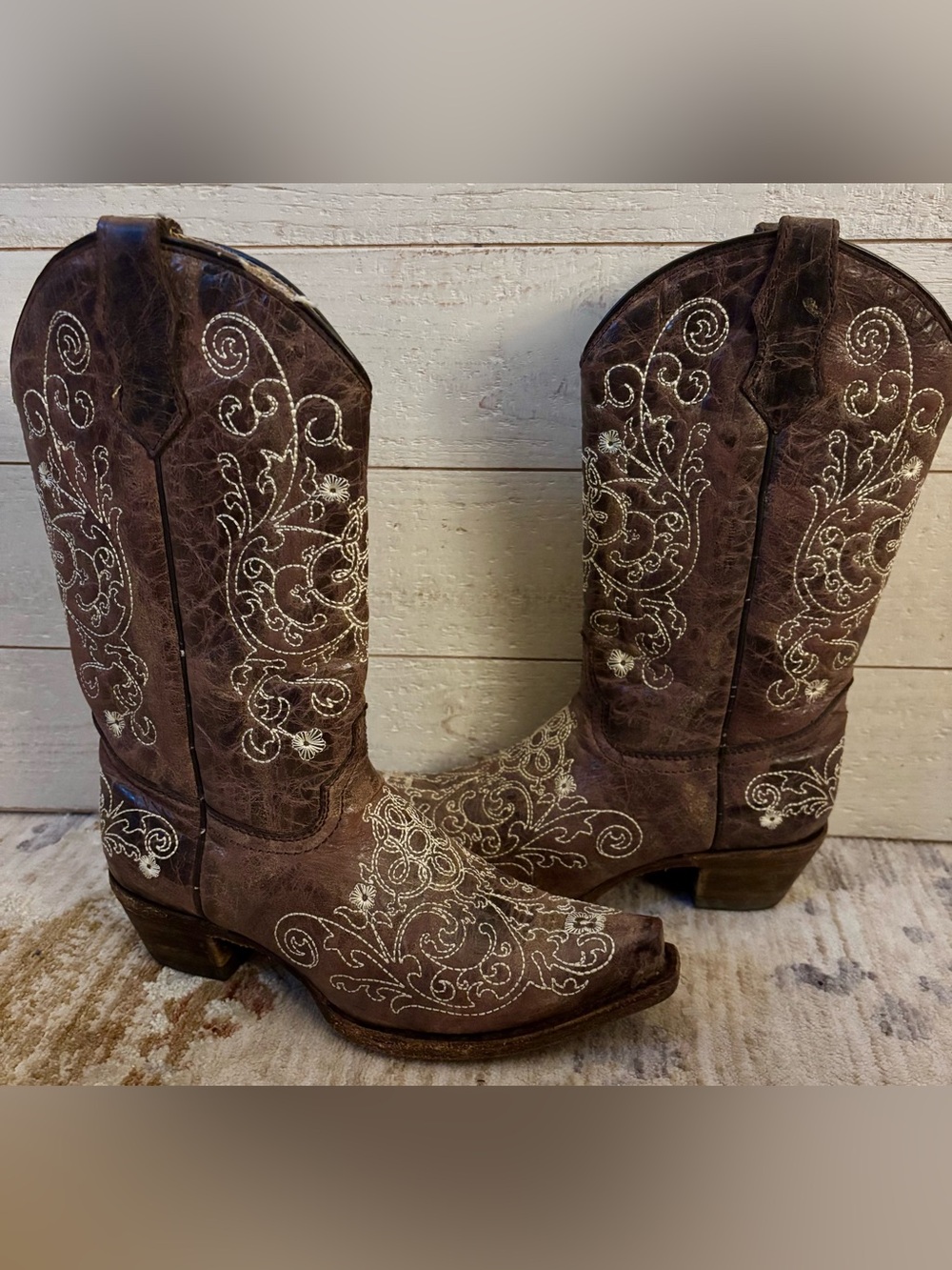 Corral Girls Embroidered Leather Boots